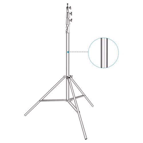 Neewer Heavy-Duty Light Stand 13 Feet/4 Meters Spring Cushioned Aluminum Alloy Pro Photography Tripod Stand Photo Studio Adjustable Light Stand for Photography Lighting Equipment (Silver)