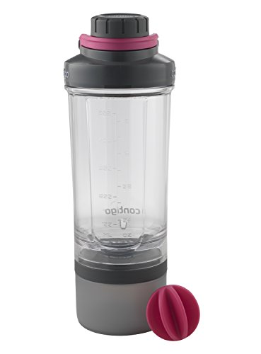 Contigo Shake & Go Fit Shaker Bottle with Storage Container, 22 oz, Wildberry