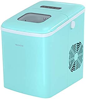 Ice Maker, NOVETE Portable Ice Maker Machine for Countertop, 9 Cubes Ready in 6 Minutes, 28.7 lbs Ice in 24 Hours Home Mini Ice Machine with Ice Scoop and Basket, for Parties Mixed Drinks, Aqua