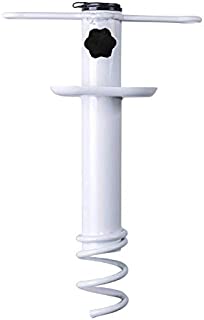 AMMSUN Beach Umbrella Sand Anchor,Heavy Duty Metal Beach Umbrella Holder-Stands-Sand Grass Auger with Carry Bag,One Size Fits Most for Strong Winds,White