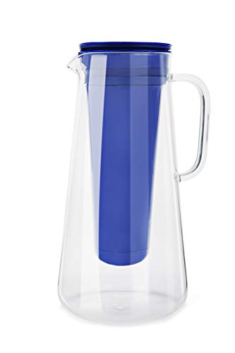 LifeStraw Home 7-Cup Glass Water Filter Pitcher Tested to Protect Against Bacteria, Parasites, Microplastics, Lead, Mercury, and a Variety of Chemicals (Cobalt)