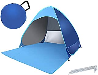 Dan&Dre Pop Up Beach Tent - Portable Sun Shelter Tent, UPF 50+ and Waterproof Summer Sun Shelters Shade, 3-4 Person Fishing Automatic Canopy Shade Tent for Family with Carry Bag