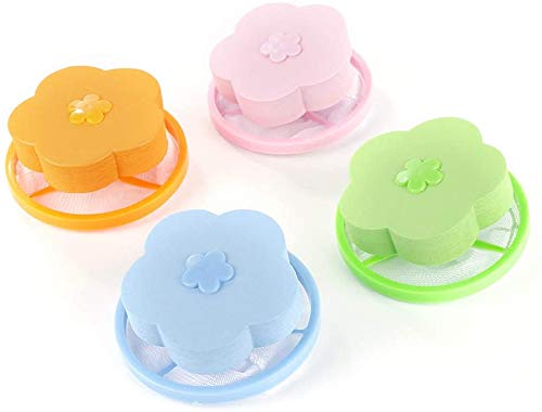 4 Pieces Reusable Washing Machine Lint Catcher Household Washing Machine Lint Mesh Bag Hair Filter Net Pouch Washer Hair Catcher