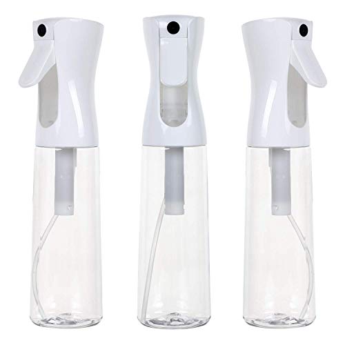 Houseables Continuous Spray Water Bottle, Hair Mist Sprayer, White, 12 Oz, 3 Pack, 10