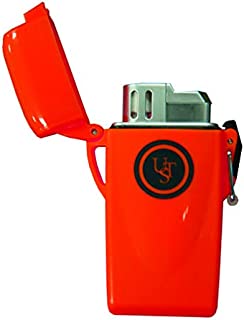 UST Refillable Floating Lighter with Waterproof, Windproof and Impact Resistant Construction for Camping, Backpacking, Hiking and Outdoor Survival, Orange