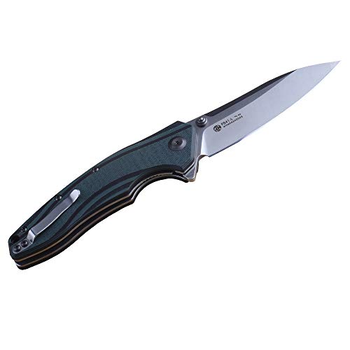 Ruike P841 Tactical Pocket Knife with Clip Survival Folding Knife EDC Tool Liner Lock 14C28N Steel Camping Hunting Knives 4.65inch Small Military Army Police Utility Knife Men Women Blet