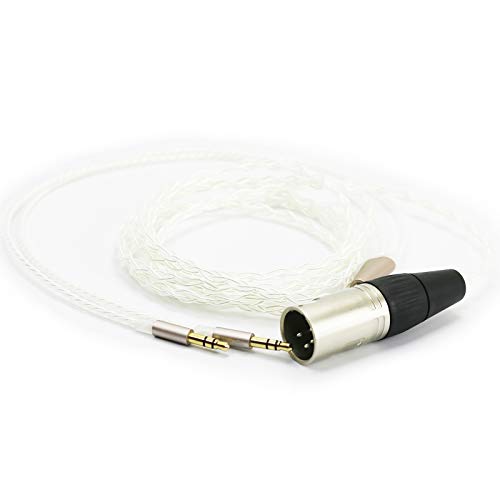 NewFantasia HiFi Cable 4-pin XLR Balanced Male Compatible with Hifiman HE4XX, HE-400i (The Latest Version with Both 3.5mm Plug) Headphones Silver Plated Replacement Audio Upgrade Cable