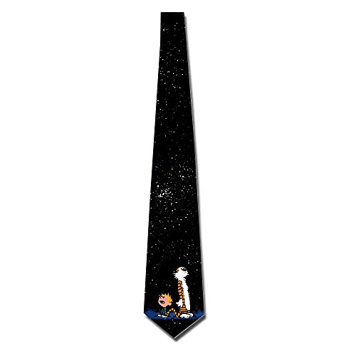 Atoggg Men's Calvin And Hobbes Looking At Stars Skinny Tie Necktie Ties