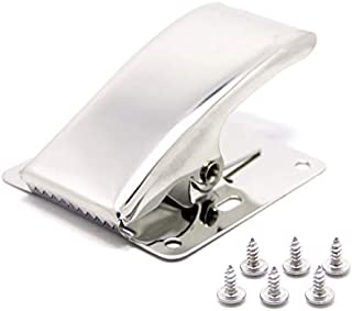 Fish Cleaning Fillet Clamp, Stainless Steel Deep-jaw Fish Fillet Clamp Fish Tail Clip Board with Mounting Screws, Fish Cleaning Tools for Cleaning Table Bait Board