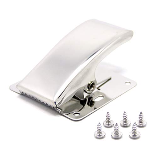 Fish Cleaning Fillet Clamp, Stainless Steel Deep-jaw Fish Fillet Clamp Fish Tail Clip Board with Mounting Screws, Fish Cleaning Tools for Cleaning Table Bait Board