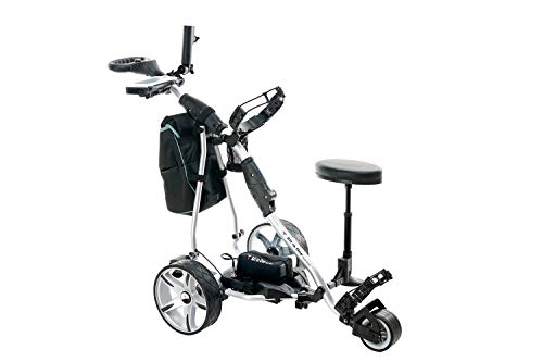 allinonegolftech Golf Push Cart with Remote Control - Lithium Battery Electric Golf Caddy Silver Body