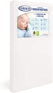 Graco Premium Foam Crib and Toddler Mattress, White  Ships Compressed in Lightweight Box, Ideal Mattress Firmness, Featuring Soft, Water-Resistant, Removable, Hand-Washable Outer Cover