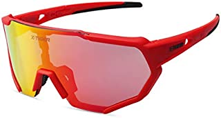 X-TIGER Polarized Sports Sunglasses with 3 Interchangeable Lenses,Mens Womens Cycling Glasses,Baseball Running Fishing Golf Driving Sunglasses