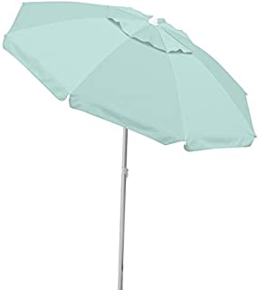 Chaby International | Caribbean Joe | Portable, Adjustable Tilt Beach Umbrella With UV Protection | Vented Canopy, Built-in Sand Screw Anchor, Carry Bag | 6.5 Ft (Mint)