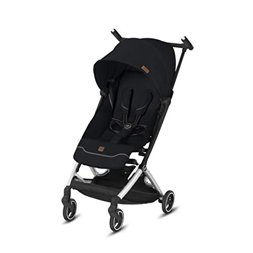 gb Pockit+ All City, Ultra Compact Lightweight Travel Stroller with Front Wheel Suspension, Full Canopy, and Reclining Seat in Velvet Black