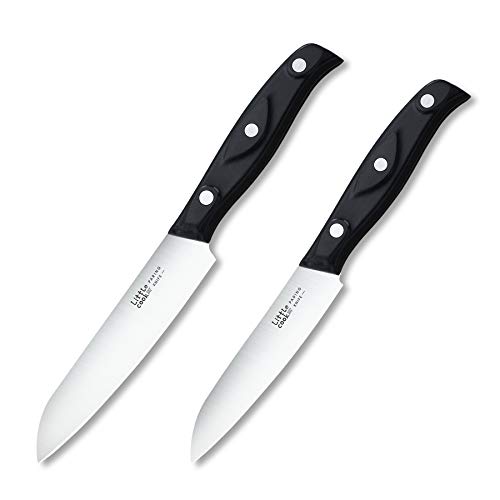 Little Cook 2Pcs Paring Knife - 4 inch Peeling Knife - Fruit and vegetable Knife - Ultra Sharp Kitchen Knives - German stainless Steel - ABS Handle