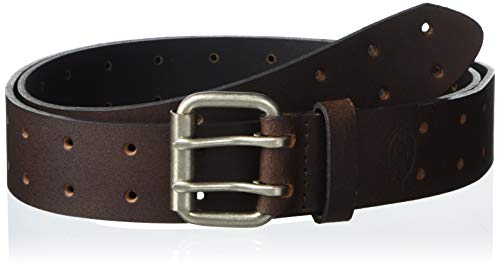 Dickies Men's Big and Tall Leather Double Prong Belt, brown, 3X (Waist: 48)