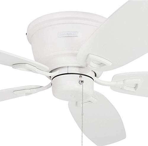 Honeywell Ceiling Fans 50180 Honeywell Glen Alden 52-Inch Flush Mount, Low Profile White Hugger Ceiling Fan