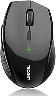 Bluetooth Wireless Mouse, TECKNET 5 Adjustable DPI Levels, 24-Month Battery Life, 6 Buttons Compatible for Ipad/ Laptop/Surface Pro/Windows Computer/Chromebook-Black