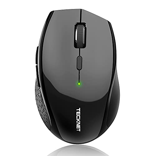 Bluetooth Wireless Mouse, TECKNET 5 Adjustable DPI Levels, 24-Month Battery Life, 6 Buttons Compatible for Ipad/ Laptop/Surface Pro/Windows Computer/Chromebook-Black