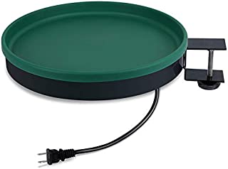 GESAIL Heated Birdbath for Outdoors, 14 Inches All Seasons Heated Bird Bath Heater with Metal Stand and 3 Easy Ways to Mount, 75-Watt - Green