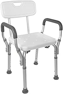 Vaunn Medical Tool-Free Assembly Spa Bathtub Shower Lift Chair, Portable Bath Seat, Adjustable Shower Bench, White Bathtub Lift Chair with Arms