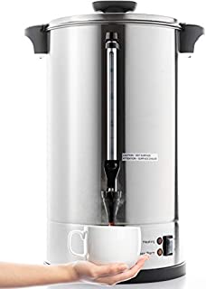 SYBO RCM016S-16B Commercial Grade Stainless Steel Percolate Coffee Maker Hot Water Urn, 110-CUP 16 L, Metallic