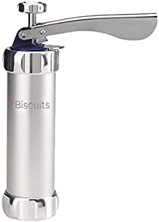 Marcato Atlas Biscuit Maker Press, Made in Italy, Includes 20 Cookie Disc Shapes, Classic Silver