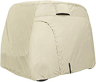 Explore Land 600D Waterproof Golf Cart Cover Fits for Most Brand 2 Passengers Golf Cart (Light Tan)