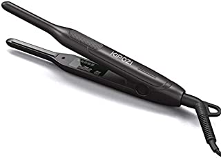 KIPOZI Pencil Flat Iron, Small Flat Iron for Short Hair and PixieCut, 0.3 Inch Titanium Beard Hair Straightener with Variable Temperature, Dual Voltage