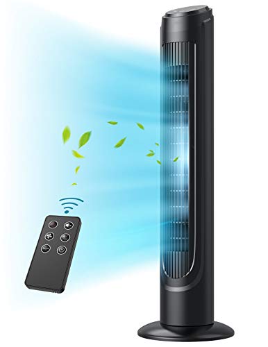 Tower Fan, SUGOAL 90° Oscillating Fans with Remote, Quiet Cooling,12 Modes, 12H Timer, Space-Saving, LED Display with Touch Control, 40 Portable Floor Bladeless Fan for Bedroom Living Rooms Office