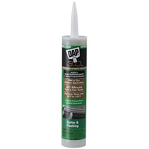 DAP 18377 3.0 Crystal Clear Premium Gutter and Flashing Sealant, 9 oz, Crystal Clear