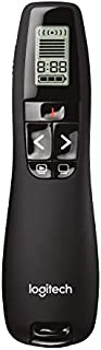 Logitech Professional Presenter R800, Wireless Presentation Clicker Remote with Green Laser Pointer and LCD Display, Black