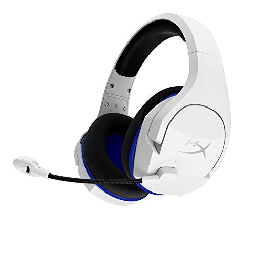 HyperX Cloud Stinger Core  Wireless Gaming Headset, for PS4, PS5, PC, Lightweight, Durable Steel Sliders, Noise-Cancelling Microphone - White