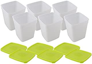 Arrow Reusable Plastic Storage Container Set, 6 Pack, 1 Quart / 4 Cup Each  Food, Meal Prep, Leftovers  Freeze, Store, Reheat - Clear Container Set With Lids  BPA-Free, Dishwasher / Microwave Safe