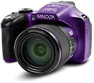 Minolta Pro Shot 20 Mega Pixel HD Digital Camera with 67x Optical Zoom, Full 1080p HD Video & 16GB SD Card (Purple)