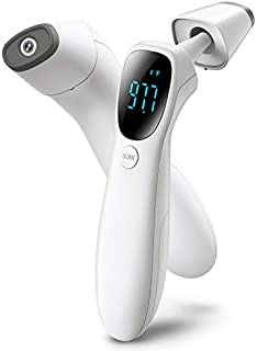 Thermometer for Kids and Adults Come with a Pouch Non-contacted Forehead and Ear Thermometer with Light to See Ear Canal