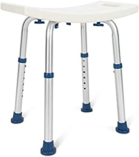 Zler Shower Chair, Adjustable Shower Seat 300lb Medical Tool Free Shower Chair for Bathtub Heavy Duty Shower Stool Bath Seat Bench for Elderly, Senior, Handicap, Disabled