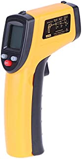 KKmoon LCD Infrared Thermometer, Industrial Temperature Gun,Non-Contact Digital Cooking Thermometer with Backlight (-50-380°C/-58-716)for Kitchen Food BBQ, Battery not Included (Orange)