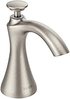 Moen S3946SRS Transitional Deck Mounted Kitchen Soap Dispenser with Above the Sink Refillable Bottle, Spot Resist Stainless