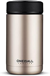 Small Travel Thermoses - ONEISALL Insulated Thermoses Travel Mug - Tea Tumbler with Infuser - Hot & Cold Coffee Tumbler for Loose Leaf Tea, 400ML