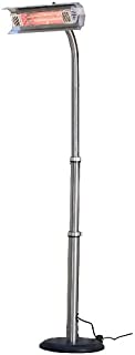 Fire Sense Stainless Steel Telescoping Offset Pole Mounted Infrared Patio Heater with Wheels | 1500 Watts | Weighted Base | Tip Over Protection System | Suitable for Indoors and Outdoors