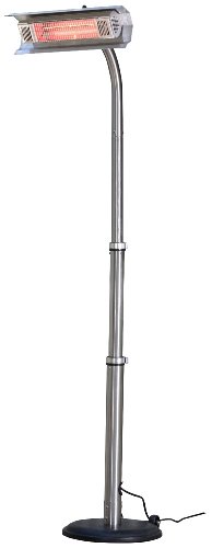 Fire Sense Stainless Steel Telescoping Offset Pole Mounted Infrared Patio Heater with Wheels | 1500 Watts | Weighted Base | Tip Over Protection System | Suitable for Indoors and Outdoors