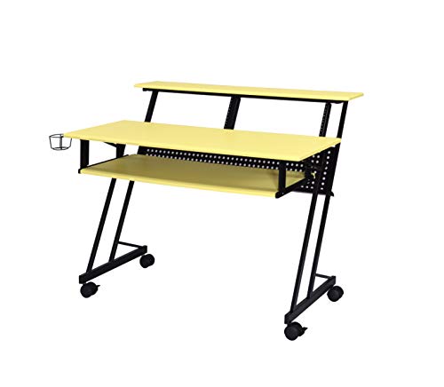 Acme Furniture Suitor Music Recording Studio Desk, Yellow & Black