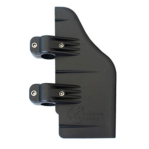 Bullnose Rudder clamp on boat rudder fits most 24-55 thrust trolling motors: Commonly used for, inflatable Pontoon, Pelican Bass Raider 10E, fishing Kayak, Canoe, Jon boat, small Aluminum boat, etc.