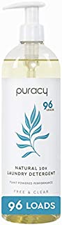 Puracy Natural Liquid Laundry Detergent, Hypoallergenic, Enzyme-Based, Free & Clear, 24 Fl Oz (Pack of 1)