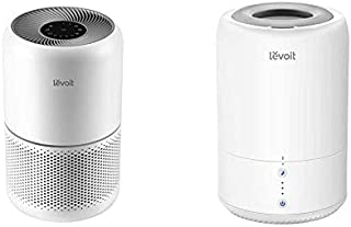 LEVOIT Air Purifier for Home Allergies and Pets Hair Smokers in Bedroom, H13 True HEPA Filter, Core 300, White & Humidifiers for Bedroom, Cool Mist Humidifier for Babies (1.8L/0.48Gal)