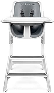 4moms high chair, For Baby, Infant, and Toddler, Magnetic, One-Handed Tray Attachment, from The Makers of The mamaRoo, White/Grey