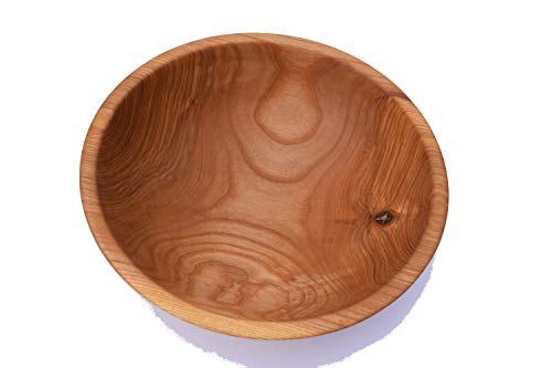 Wood Salad Bowl Ash- 9.75 inch Handmade Wooden Serving bowl for Fruits, Salad, or popcorn, Hand Crafted one of a kind