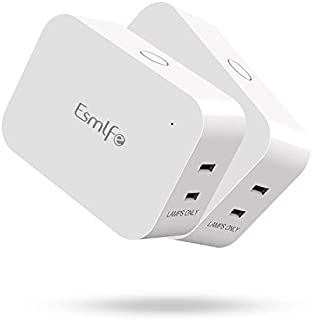 Esmlfe Smart Dimmer 2-Outlet Plug for lamp Plug-in Dimmer 2 PackCompatible with Alexa, Google Assistant and SmartThings, WiFi Smart Outlet for Smart Home 300W Dimmable Lights